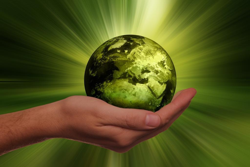 Dekarbonisierung - grüne Weltkugel